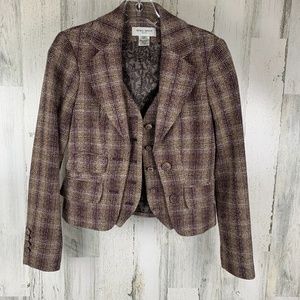 Nine West Petite Blazer Brown and Plum 2P